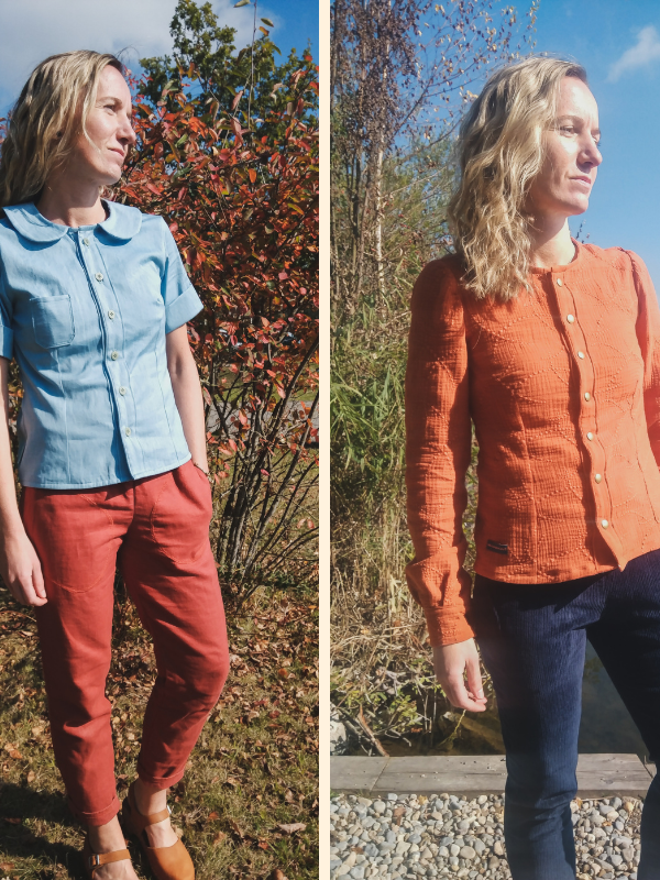 Damenbluse MAGRET für Frauen nähen mit&nbsp;Bubikragen